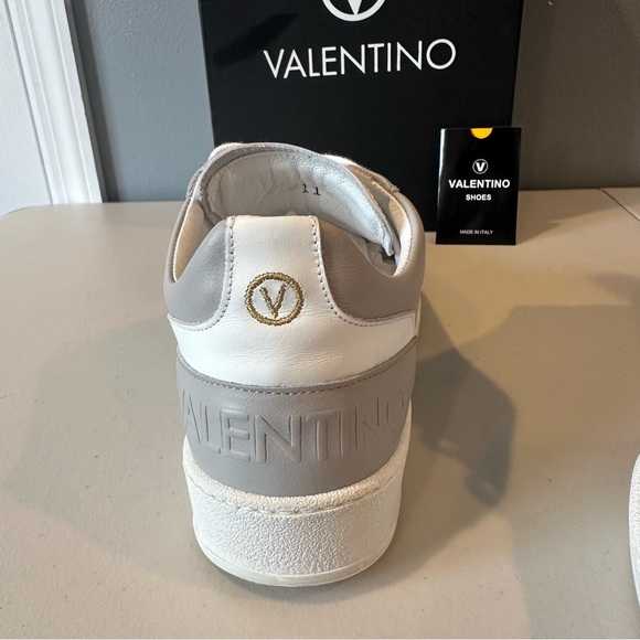 VALENTINO by Mario Valentino Ronald Logo Leather Sneakers in Grey - Picture 8 of 14